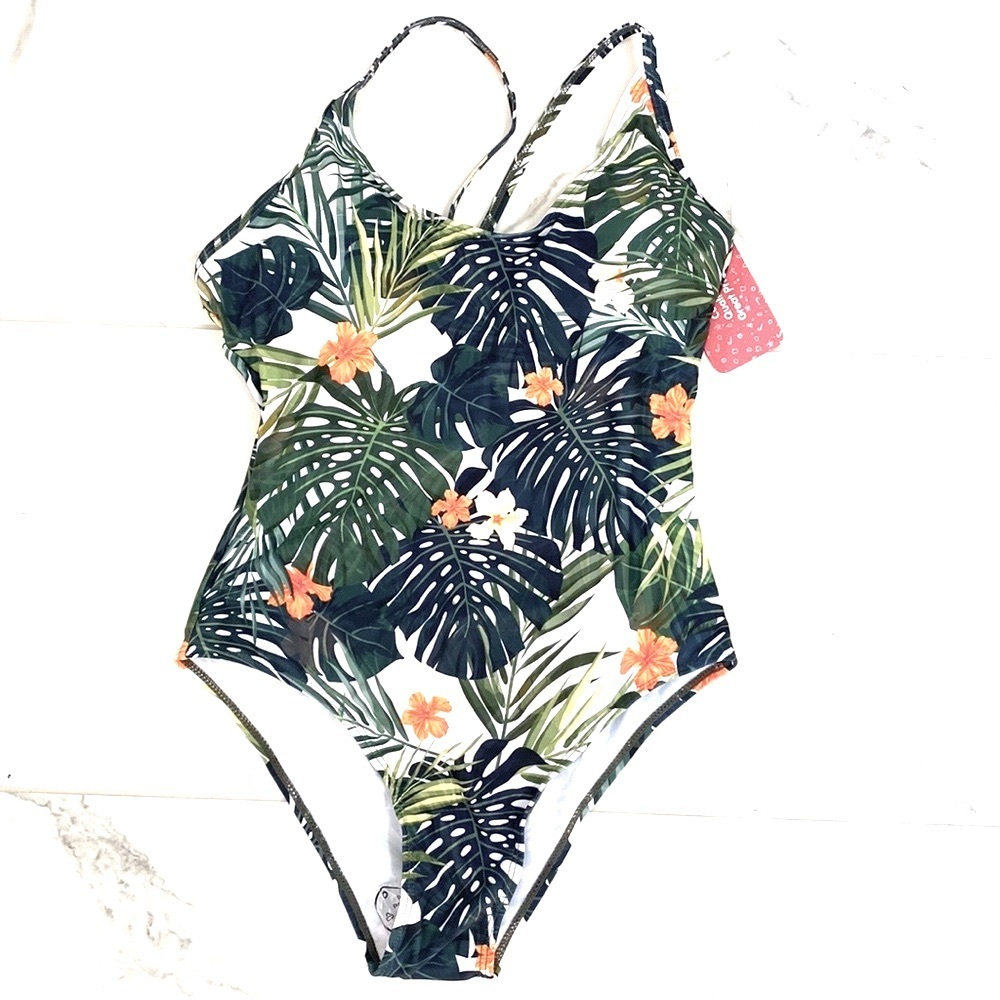 (A4)‎ Pat Pat palm leaf one piece swimsuit, Size small, NWT